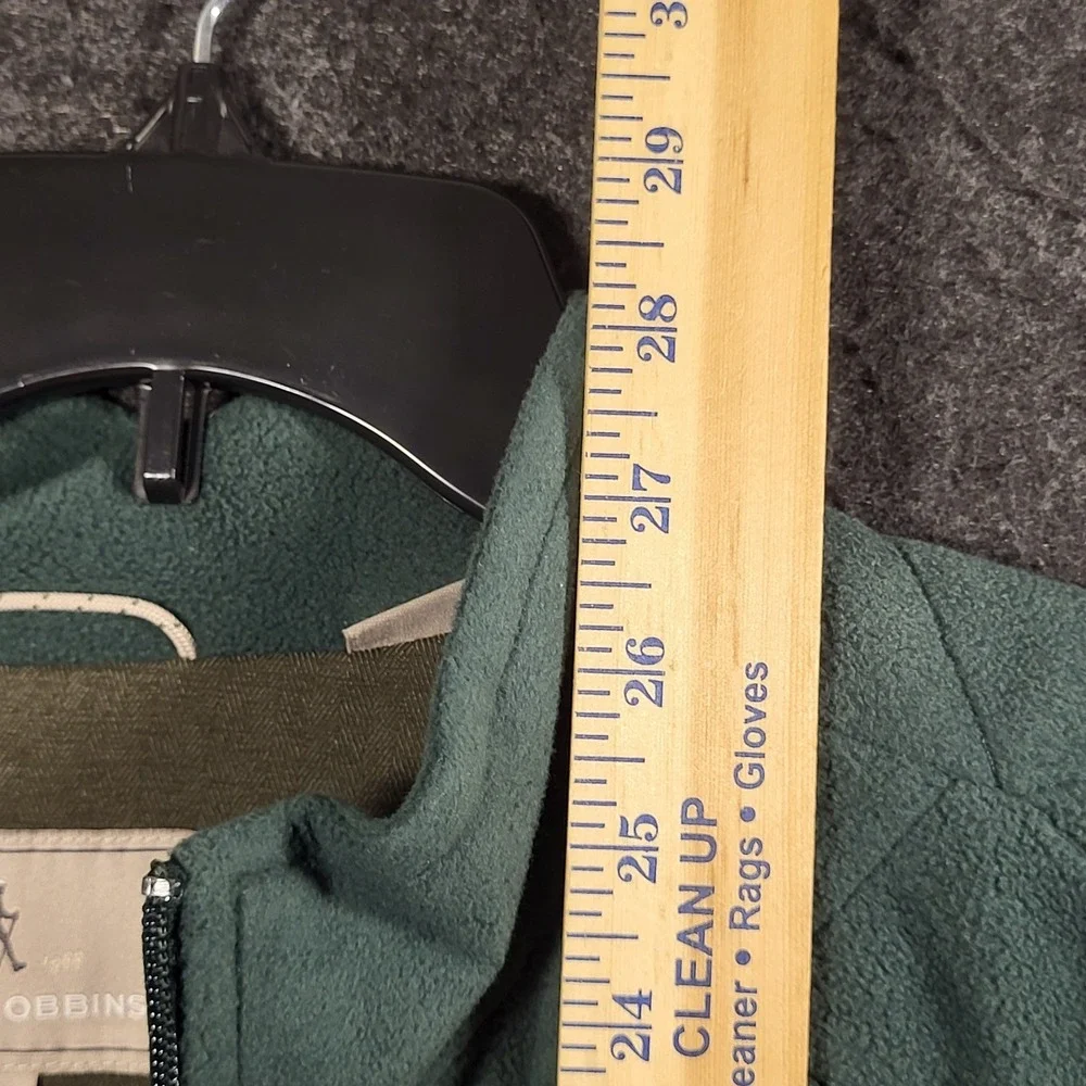 Royal Robbins Mens Quilted Fleece Vest Green Full Zip Lined Mock Neck Large